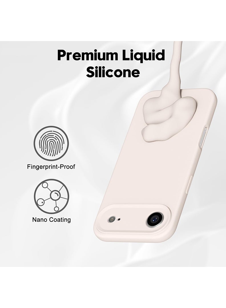 Case Up Compatible with Apple iPhone 17 Air Case, Soft & Premium Liquid Silicone [Anti-Scratch Microfiber Lining] Shockproof Protective Slim Phone Cover Off White - Image 2